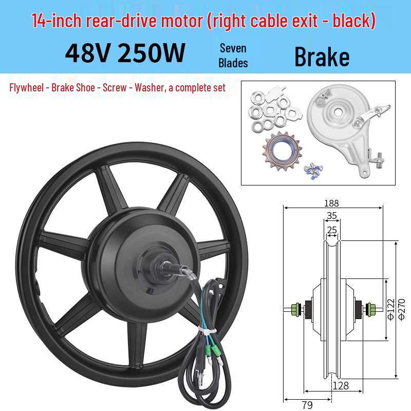 14" faltbares Elektrofahrrad Dual-Antrieb Nabenmotor 36V/48V 350W/400W/500W