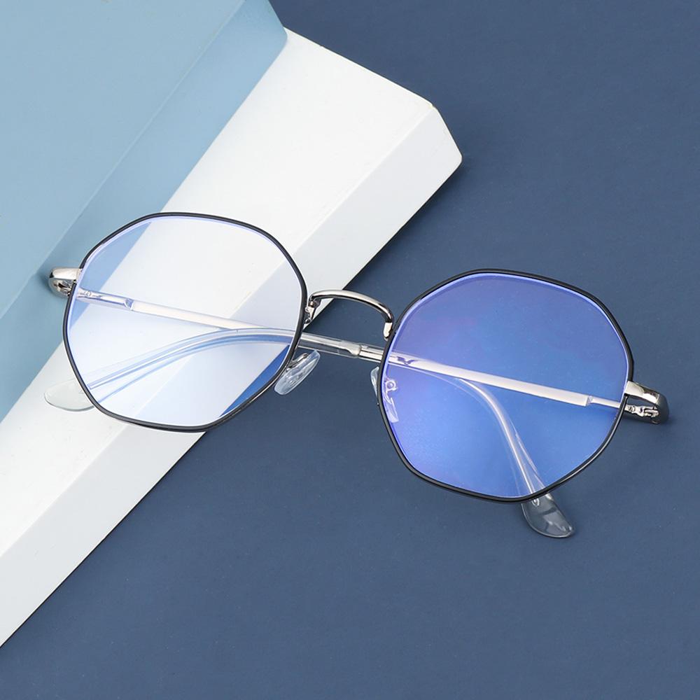 Fashion Octagon Metal Myopia Optical Mirror Eyeglasses Vision Care Anti-blue Light Glasses