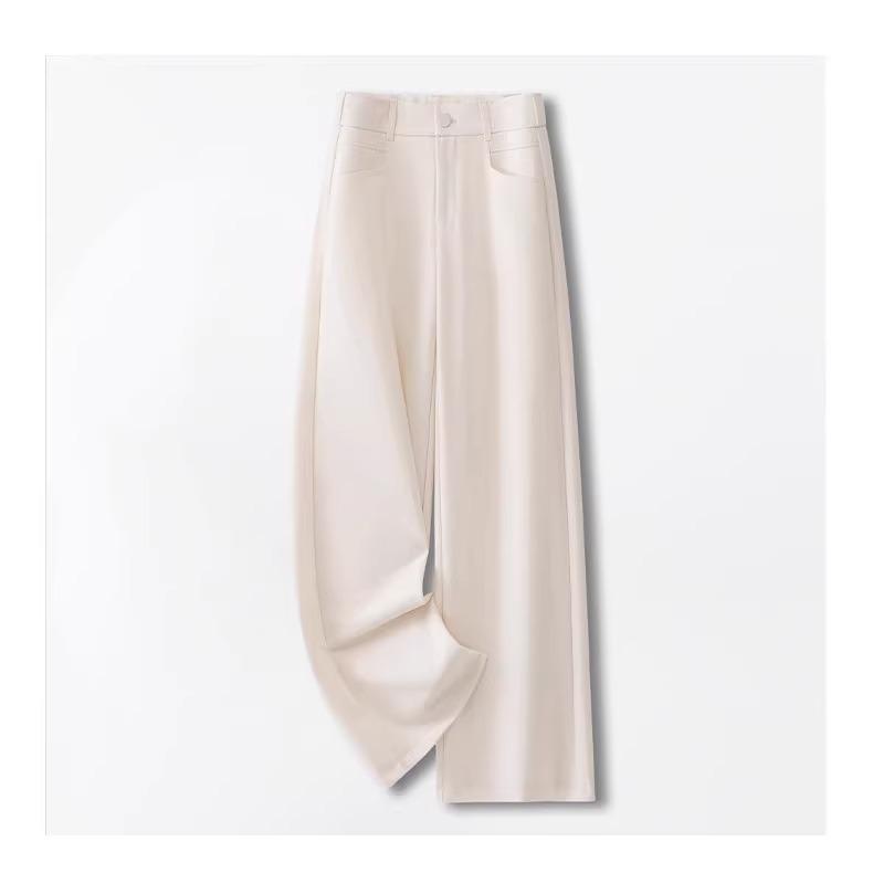 2025 Gray Women's Slim-Fit Wide-Leg High-Waisted Pants - This Year's Hot Spring/Autumn Style