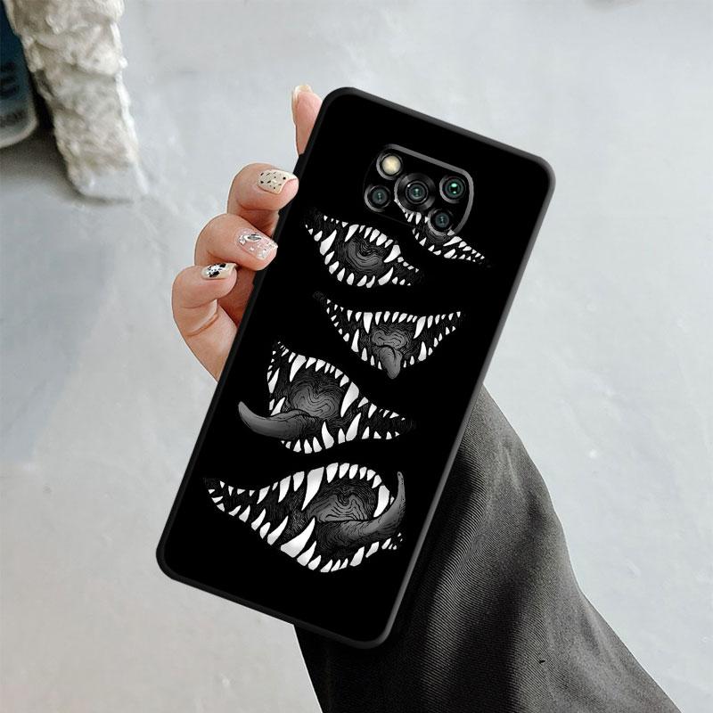 Terror Demon Smile Teeth For Xiaomi Poco X3 Nfc X4pro X5 M3 For Mi 12 13 11 10 10t 8 Note10 Lite 11ultra 11t Pro F1 Cover