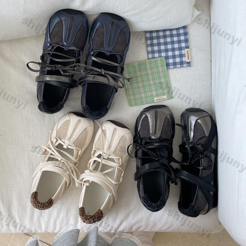 Women's Luxury Casual Shoes Spring Autumn New Fashion Cross Tied Outdoor Flats Lightweight Comfortable Soft Sole Mary Jane Shoes