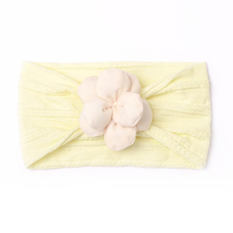 

New twist children s headband, baby soft nylon lift flower seamless wide headscarf, baby headband