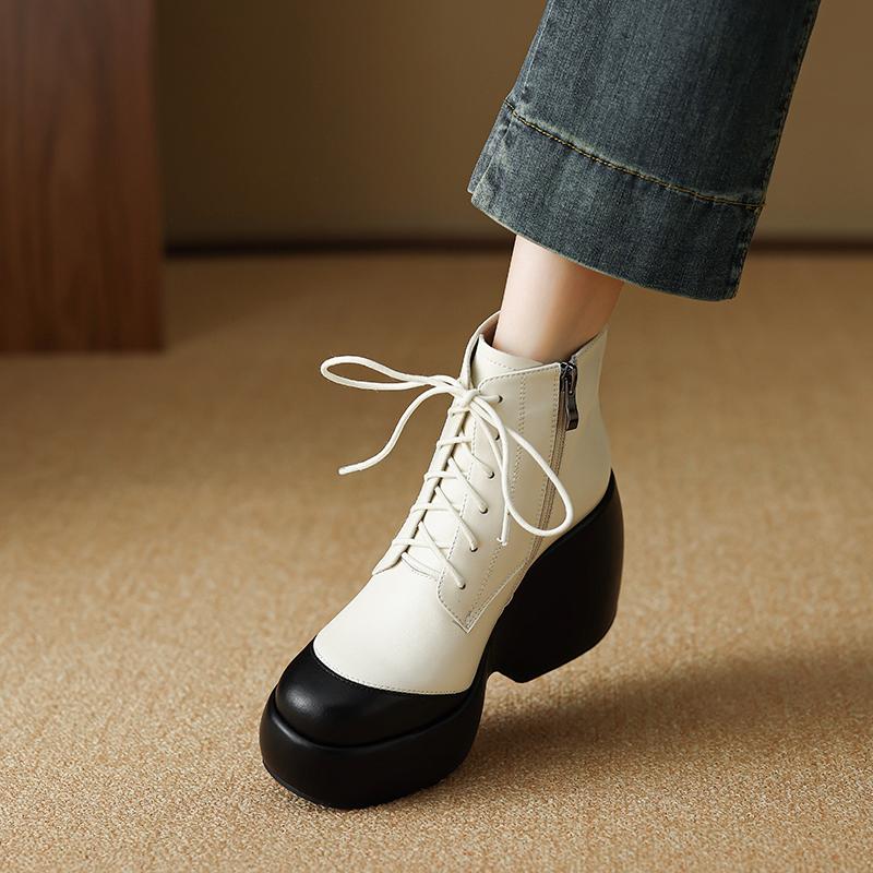 Fashion 2025 NEW Autumn Women Boots Women Shoes Round Toe Chunky Heel Boots for Women Motorcycle Platform Boots high heels
