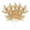 Artificial Pine Leaves Branches Christmas Gold Silver Fake Plants Glitter Garland Xmas Tree Ornament Home Room Decoration Plant