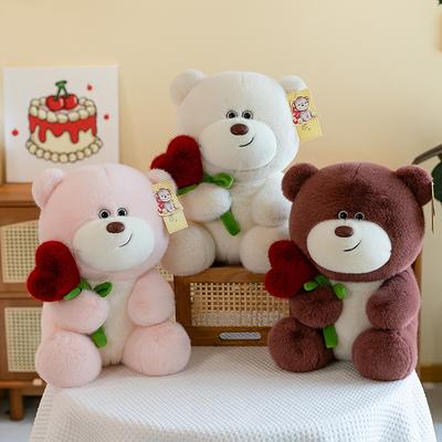 Large Rose Teddy Bear Plush Toy Girl Birthday Gift LOVE Big Bear Doll Holding Sleeping Doll On Bed