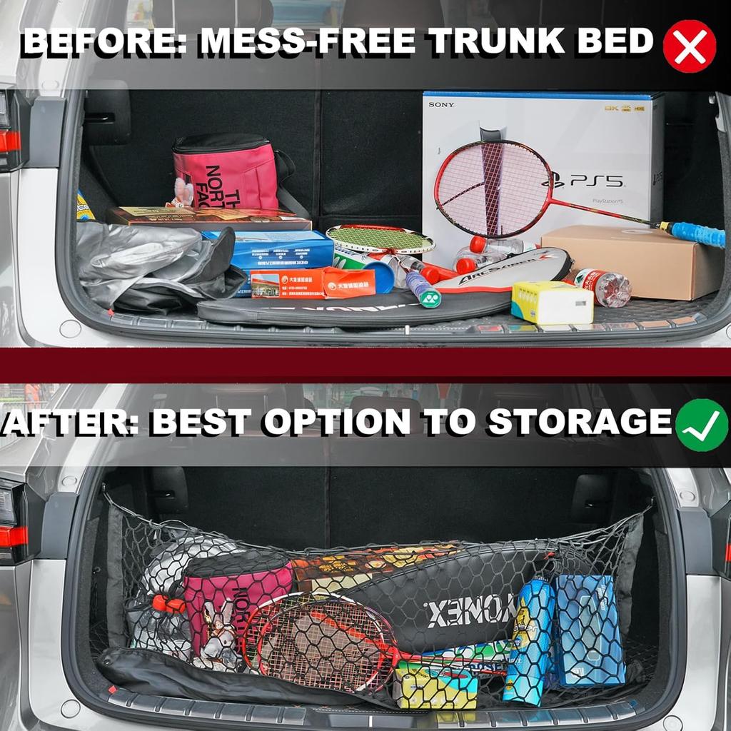 Cargo Net Truck Bed Trunk Compatible With 2025 2024 -2013 Chevrole Pickup Chevy Silverado & Colorado WT LS LT LTZ & GMC Sierra 1500/2500HD/3500HD Car