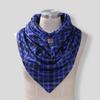  Winter Warm Windproof Tie-Dye Plaid Prints Double-Layer Buckle Scarf