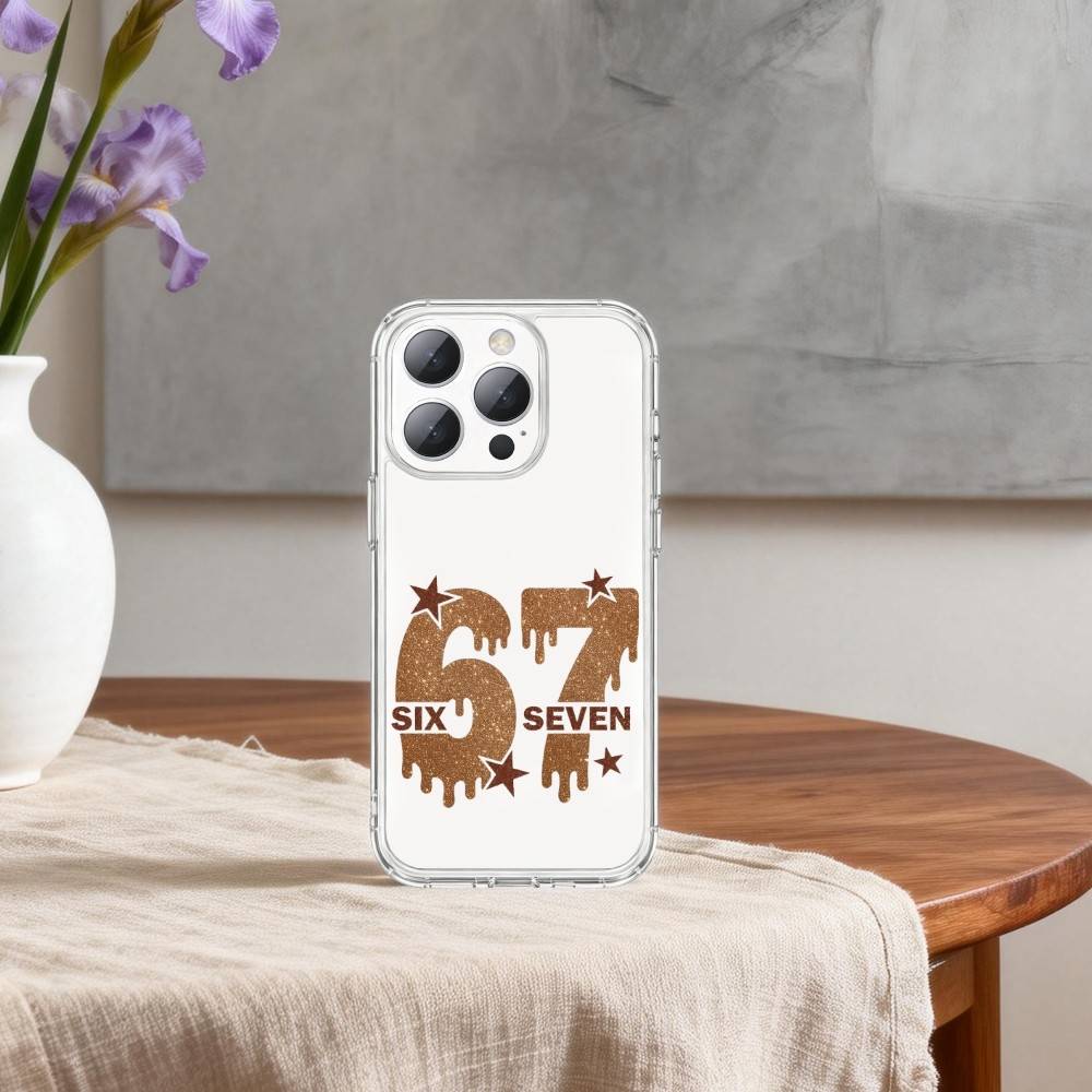 67 S-SIX-X S-SEVEN-N art Phone Case For iPhone 17 16 15 14 13 12 11 Mini Pro Max Plus Transparent Cover