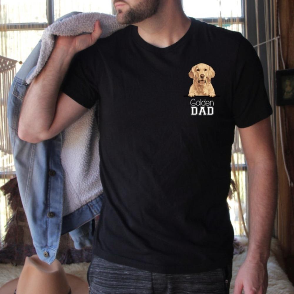 Golden Retriever Gift Tshirt Life Is Golden Dog Man Gift Dog Dad TShirt Fathers Day Gift for Golden Retriever Lovers Tops