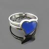 Heart Shaped Temperature Sensitive Color Changing Ring Fashionable Heart Ring Trendy Accessory Women Versatile Jewelry Gift Ring