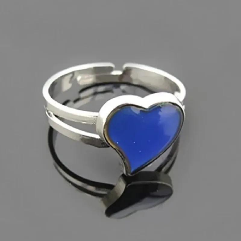 Heart Shaped Temperature Sensitive Color Changing Ring Fashionable Heart Ring Trendy Accessory Women Versatile Jewelry Gift Ring