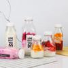 Multi-size Square Glass Bottles for Milk, Yogurt, or Juice - Transparent & Large Capacity