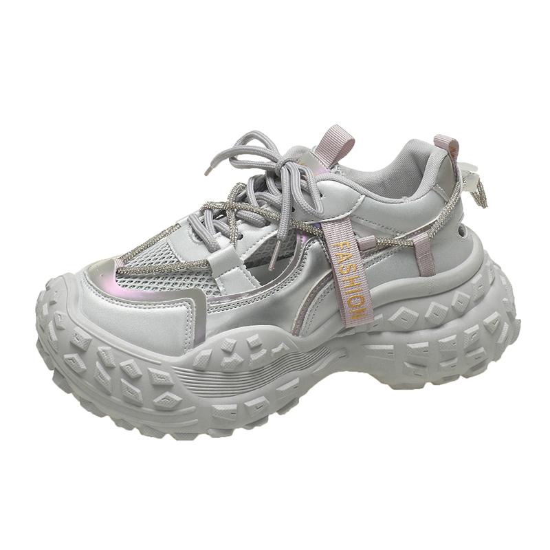 fashion Women's Running Shoes Handsome and Fashionable Sports Shoes Mesh Breathable 2024 New Versatile Thick-soled Student Sports Shoes