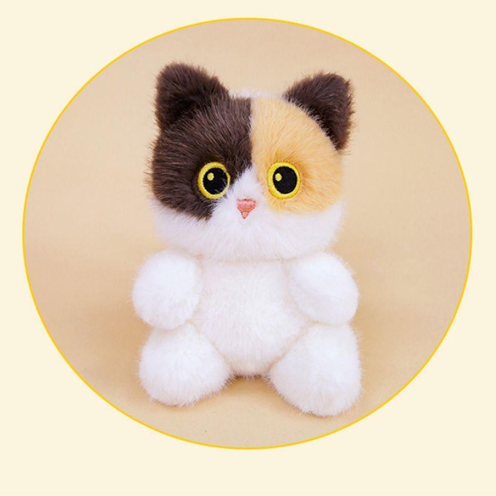 Soft Simulation Cat Plush Toy Cute Cartoon Cat Plush Keychain  Birthday Gift