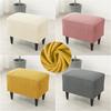 1Pc Polar Fleece Ottoman Cover Elastic All-Inclusive Footstool Slipcovers Solid Color Footrest Protector Case For Living Room