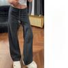 Gray Drawstring Sports Straight-leg Pants Women's Spring and Autumn New High-waisted Drape Small Casual and Thin Wide-leg Pants