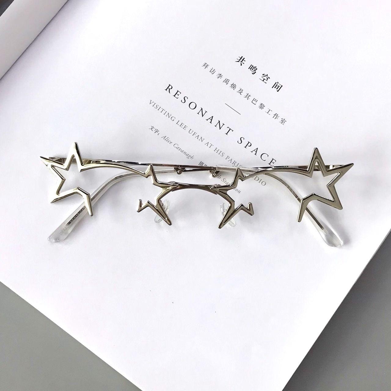 

Y2K Punk Technology Star Glasses Frame Anime Hip Hop Folding Star Eyeglass Frame Unisex Fashion Personalized Accessories срібний