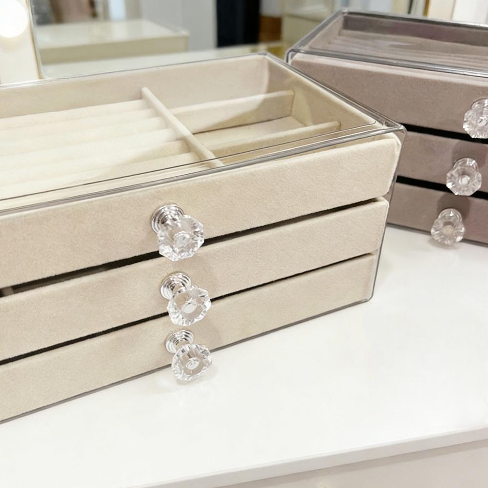 Three Layer Acrylic Jewelry Storage Box Drawer Stud Earrings Ring Necklace Jewelry Bracelet Jewelry Storage Box
