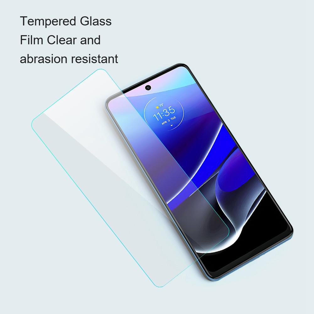 AMORUS For Motorola Moto E22 4G Anti-explosion Anti-fingerprint Film 2.5D Arc Edge 9H High Aluminum-silicon Glass Screen Protector