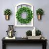 Spring Wreath for Front Door, Window, Wedding Party, Indoor and Outdoor Decorations, Artificial White Leaf Wreath