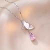 Butterfly Necklace with Color-Retaining Zircon - Fashionable, Versatile Women's Jewelry Accessory.