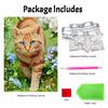 3D Pearl Painting Kit Ginger Cat Design Frameless DIY Bead Art Canvas Leisure Handmade Craft for Bedroom Wall Decor
