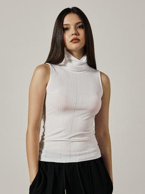 KITTY POTTERY High-Neck Sleeveless [White]