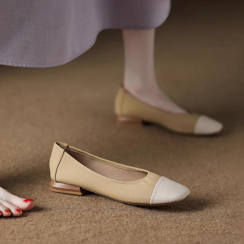 81260-4 flat-soled single shoes women's autumn 2025 new super soft shallow mouth Doudou shoes with skirt single shoes