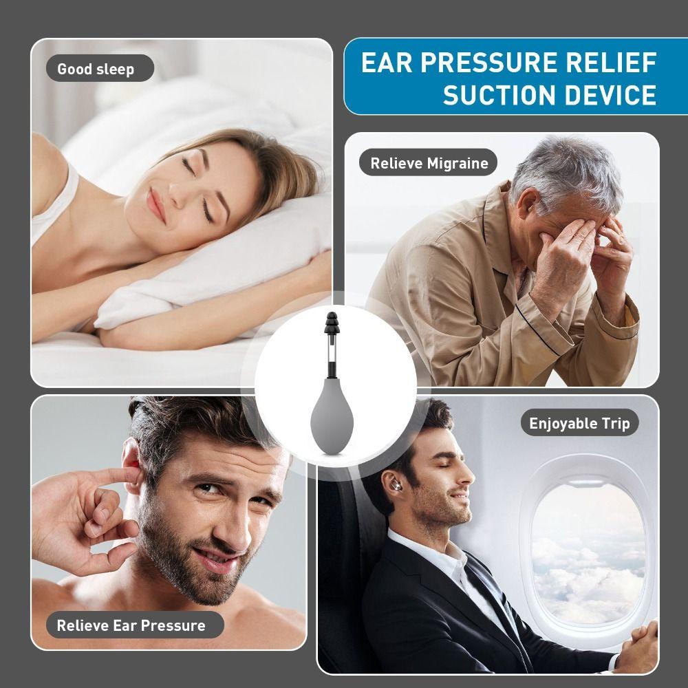 Black Grey Ear Pressure Tool Silicone Relief Suction Device Motion Sickness