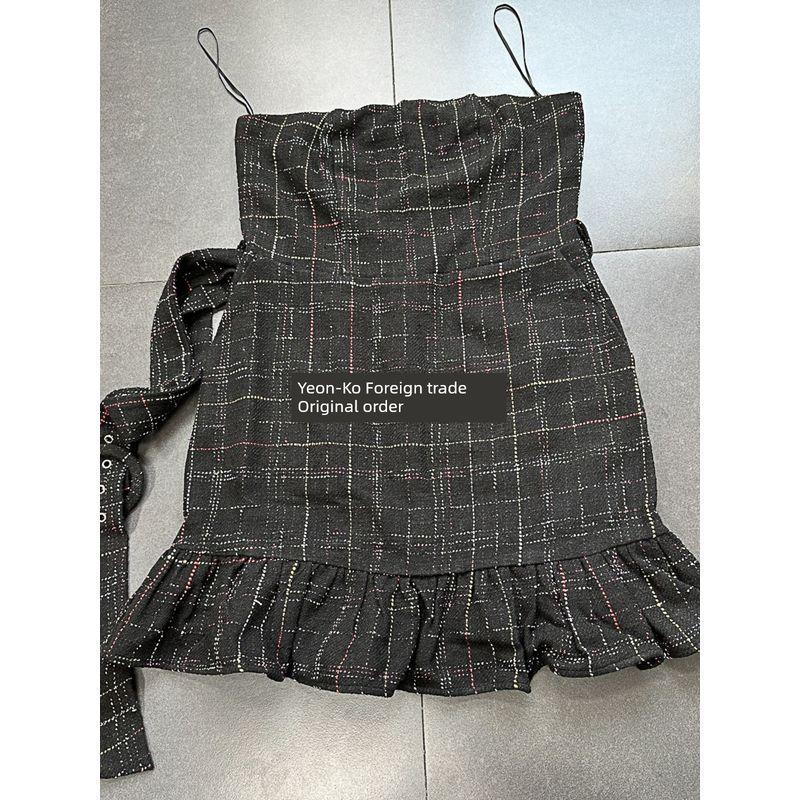 Yan Zi Export Day + Classic Style Tube Top Mini Tube Top Dress Ruffles Exquisite Refined Grace Dinner Suit