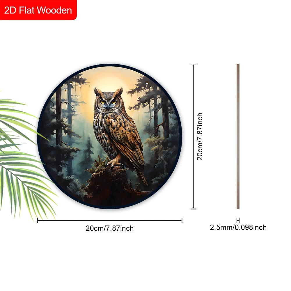 4 Different Styles of Russian Wooden Sign with Owls Pattern, Round Sign for Front Door, Wall Hanging Decor, Ideal Gift for Friend & Family