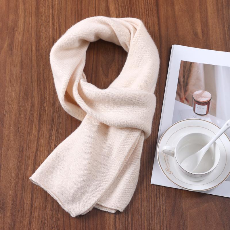 2025 Winter New Fashion Solid Color Cahsmere Scarf Women Outdoor Keep Warm Soft Men Solid Color Wool Knitted Long Scarves 160*26