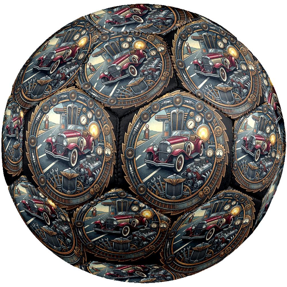 Steampunk Classic Road Trip Round Football Size 5 Adult Ball Suitable for Training Matches and Outdoor Team.
