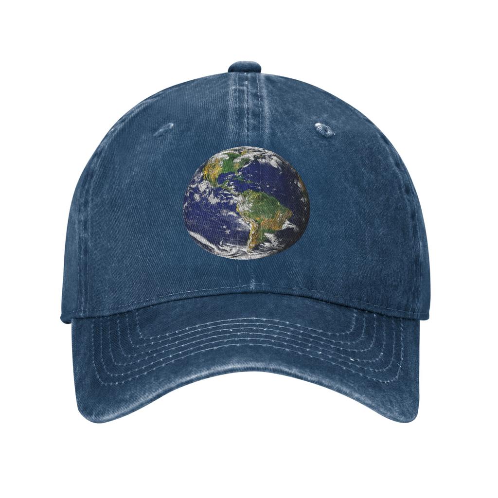 The Planet Earth - Our Blue Marble (North and South America) 1 Denim Fabric Cap Baseball Caps Hat Summer Unisex Baseball Hats