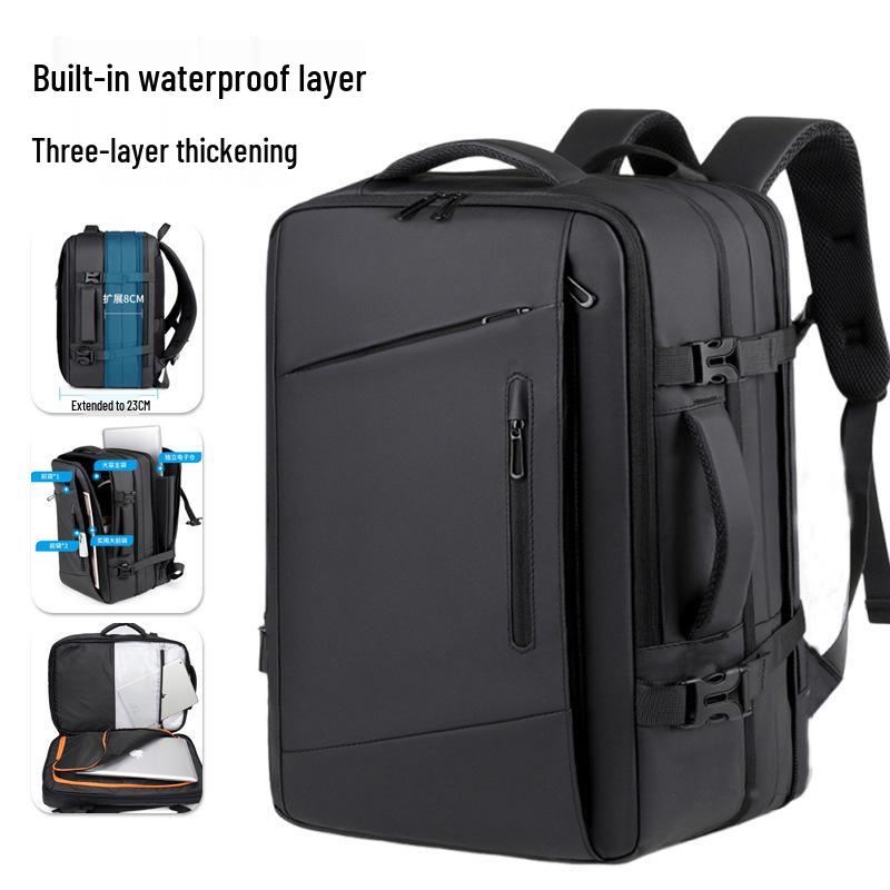 Rucsac de afaceri extensibil, hidrofob, pentru navetă, cu compartiment pentru laptop și separare umed/uscat