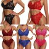 Lace Two Piece Lingerie Set for Women Sheer Floral Pattern Bra and Panty Set Adjustable Straps and Elastic Waistband Intimate Apparel