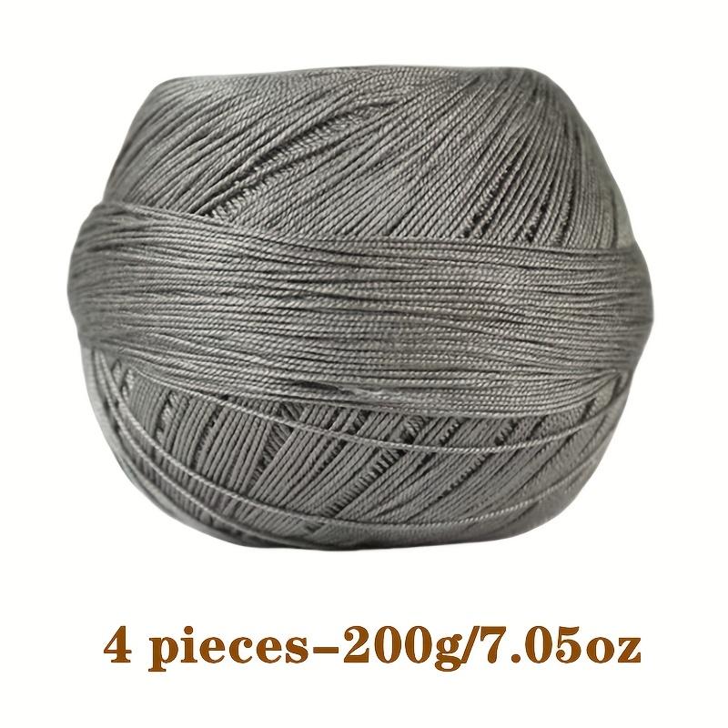 

6 шт. Пряжа с пайетками, хлопковая пряжа с блеском, набор пряжи для вязания крючком, 300 г, средней толщины, машинная стирка, для DIY сумок, одежды 4 pieces -7.05oz total