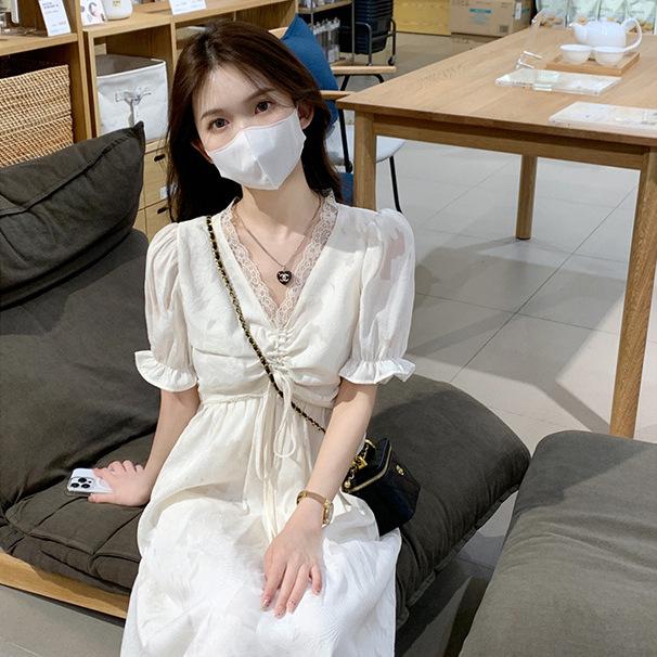 Spring 2024 Gentle Girl High-Waist Tie Dress & Mid-Length Skirt Set