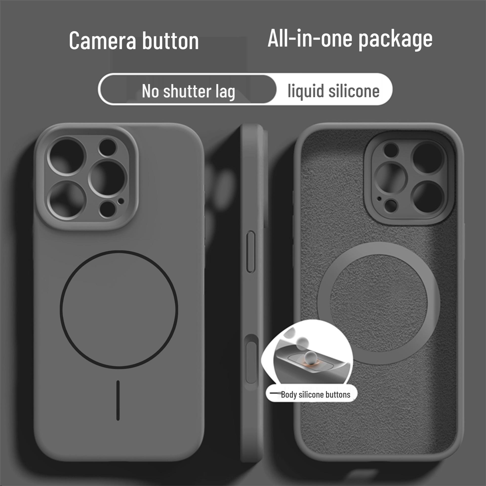 

Magnetic Liquid Silicone Ring Case for iPhone 16/17 – Full Coverage, Skin-like Matte Finish 13 Pro Max