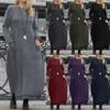 Women's Autumn and Winter Warm Fleece Long Sleeve Lace Sweater Dress Casual Pocket Dress
