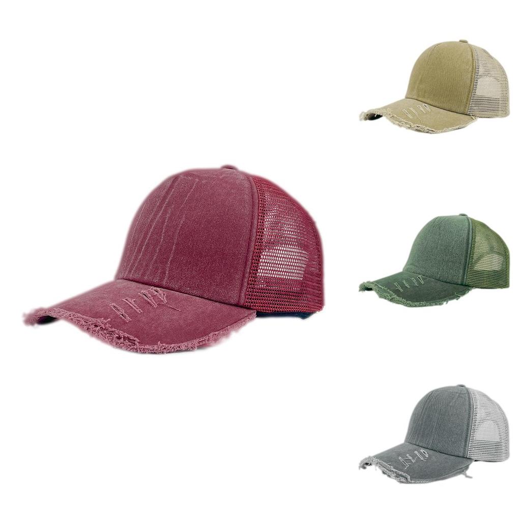 Casual Denim Distressed Baseball Cap With Sun Protection For Men And Women