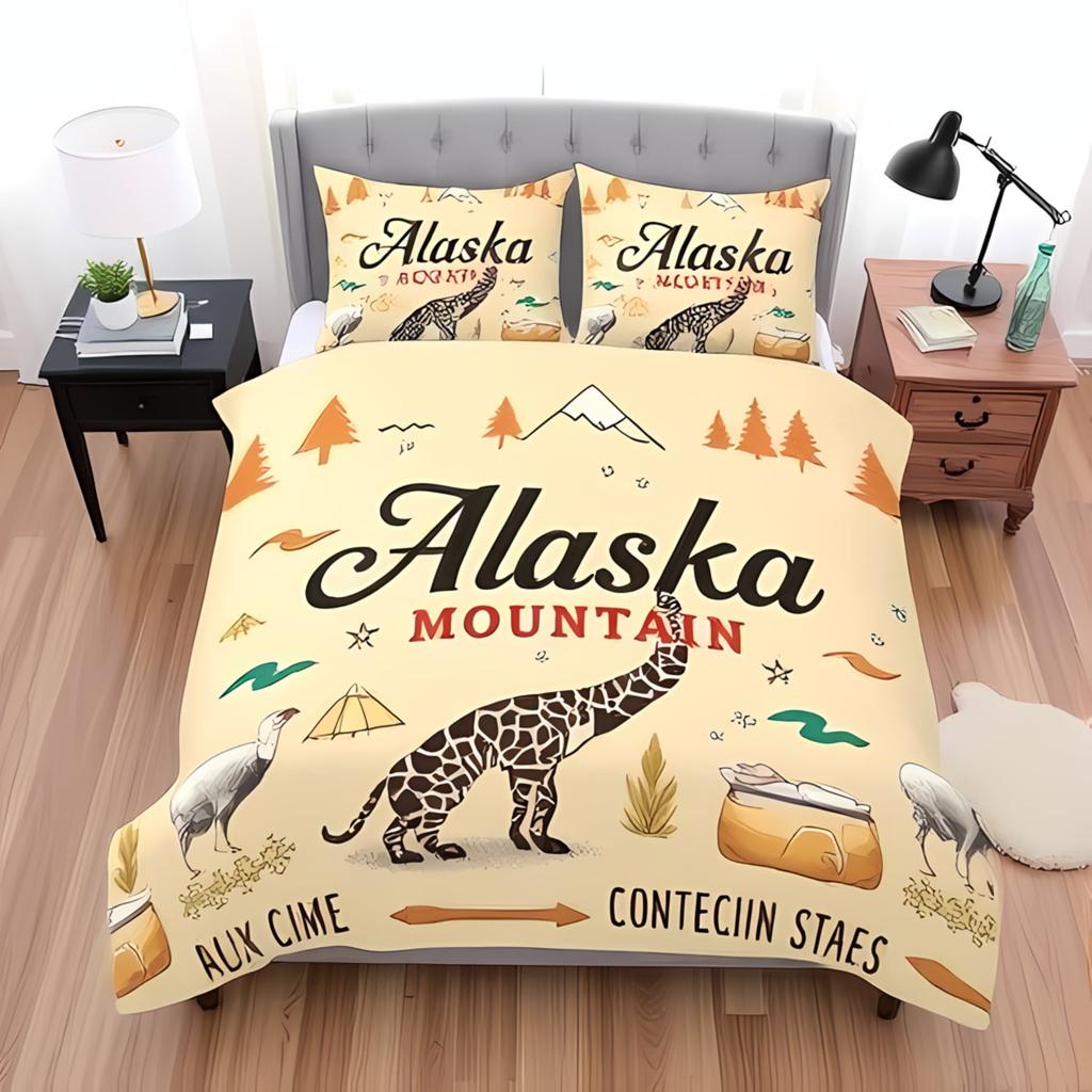 Comforter With Stylized Giraffe Design Warm Colors Toned Borders For Exotic Charm Suitable Children Kids And Adults Soft