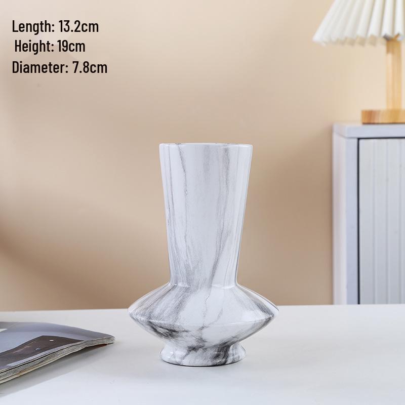 Modern Wabi-Sabi Marble Vase - Minimalist Decor for Home or Hotel