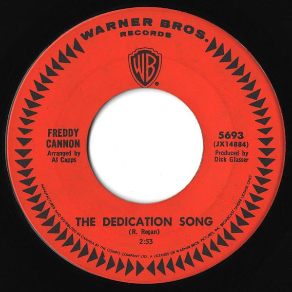 

7inch Record FREDDY CANNON - Dedication Song / Come On, Come On 5693 WARNER BROS. RE Canada Rock Used