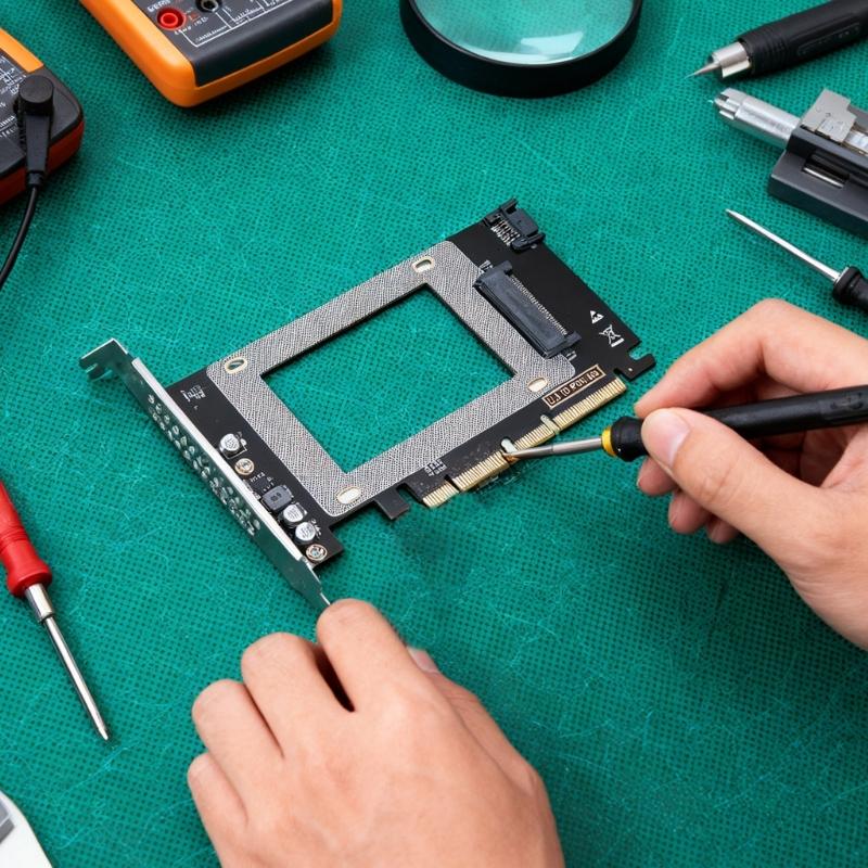 Metal PCIe 4.0U.2 Adapter Card Supporting 32Gbps Data Transfer Ssds Connectors for PC Builds Metal Constructions