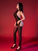 Sexy Women Open Crotch Oil Glossy Shiny Elastic Bodysuit Hollow Out Sheer See Through Yoga Shaping Tights Cosplay Maid Leotard