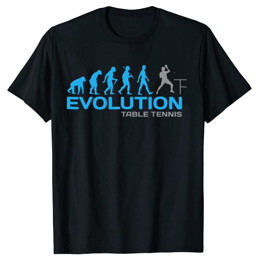 Funny Evolution Table Tennis Ping Pong Game Player T Shirts Graphic Cotton Streetwear Short Sleeve Birthday Gifts Summer T-shirt
