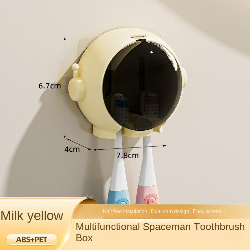

4016 Spaceman Toothbrush Holer Бездыроколовый стеллаж для хранения электрических зубных щеток в ванной комнате Новый мультяшный настенный унитаз Toothbrush Holer 1pc жёлтый