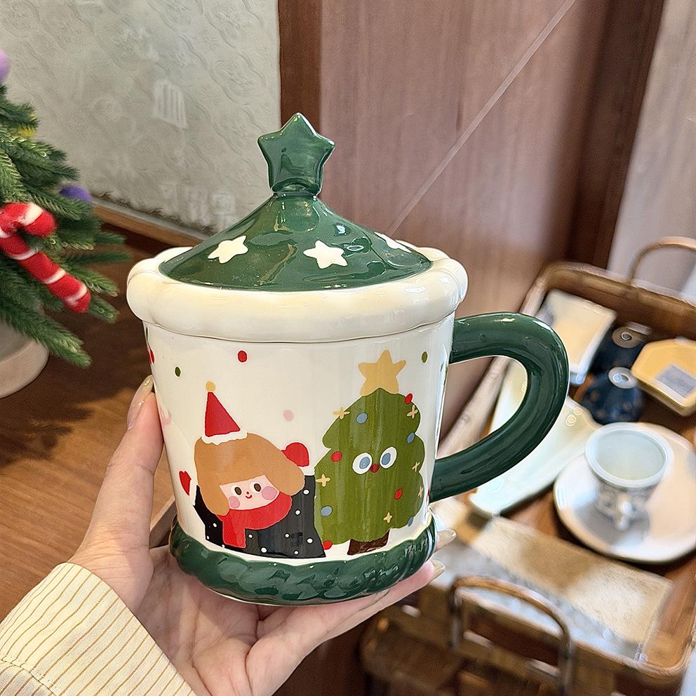 Christmas gift mug ceramic high-value Christmas cup gift box for girls with gifts Christmas Eve