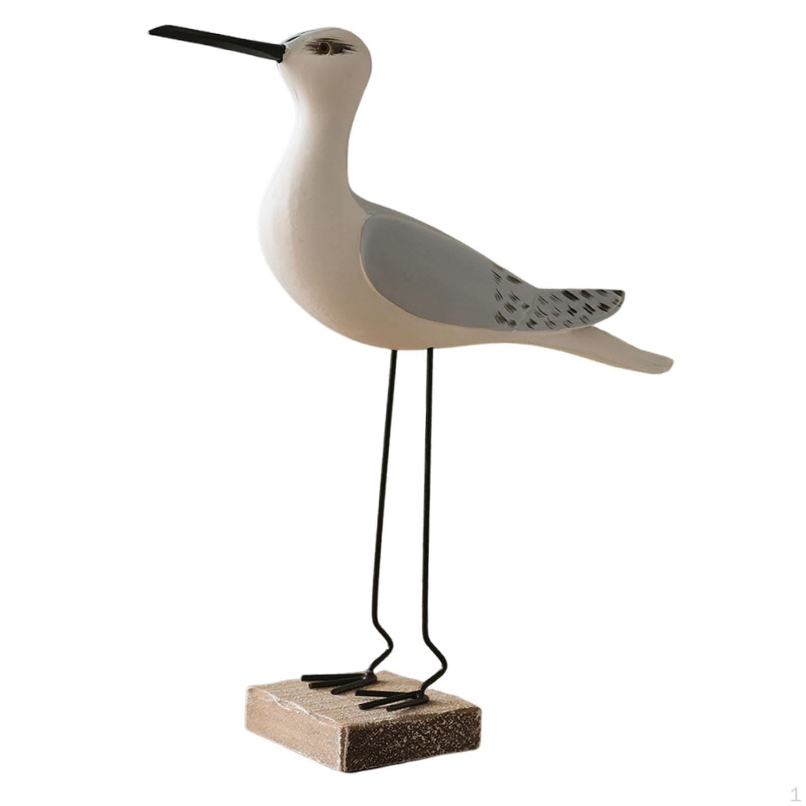 

Sea Bird Figurine Table Centerpiece Coastal Decor Wood Seagull Sculpture Seabird Statue for Bedroom
